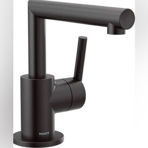 Moen S43001BL Arris One-Handle Single Hole Modern Bathroom Faucet, Matte Black